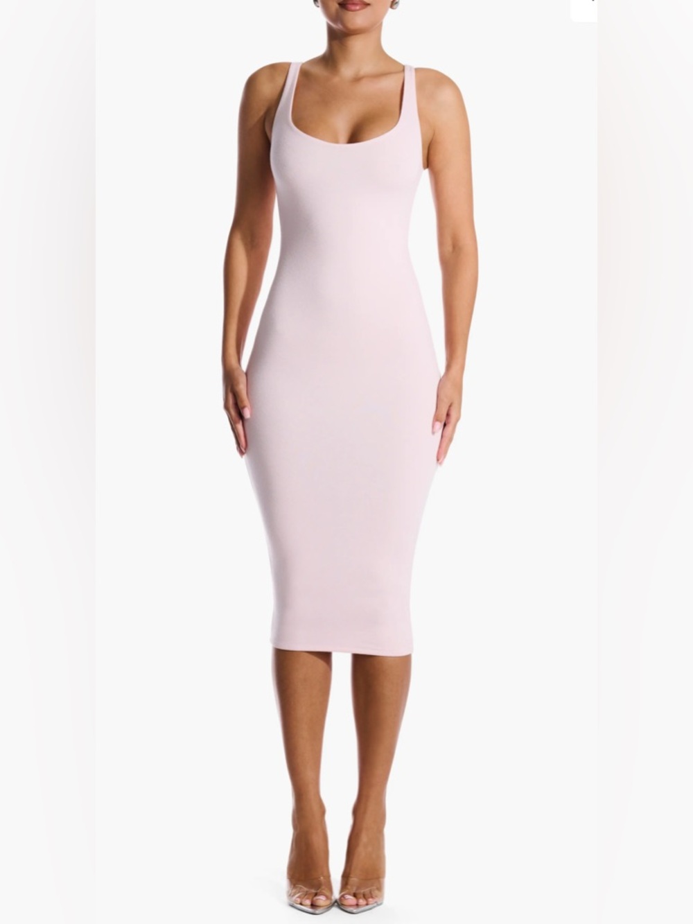 Naked wardrobe Sculpt Tank Midi Dress. Grey. Size small. Great condition!